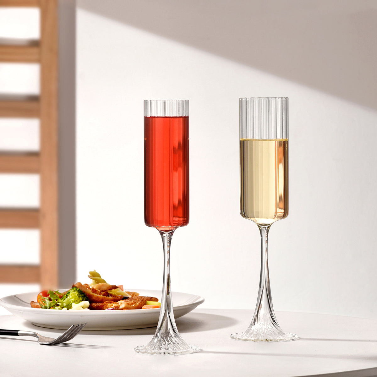Striped Stemmed Glass
