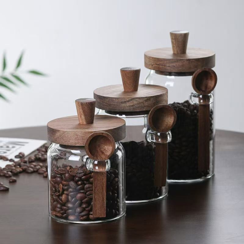 Storage Jar with Wooden Lid