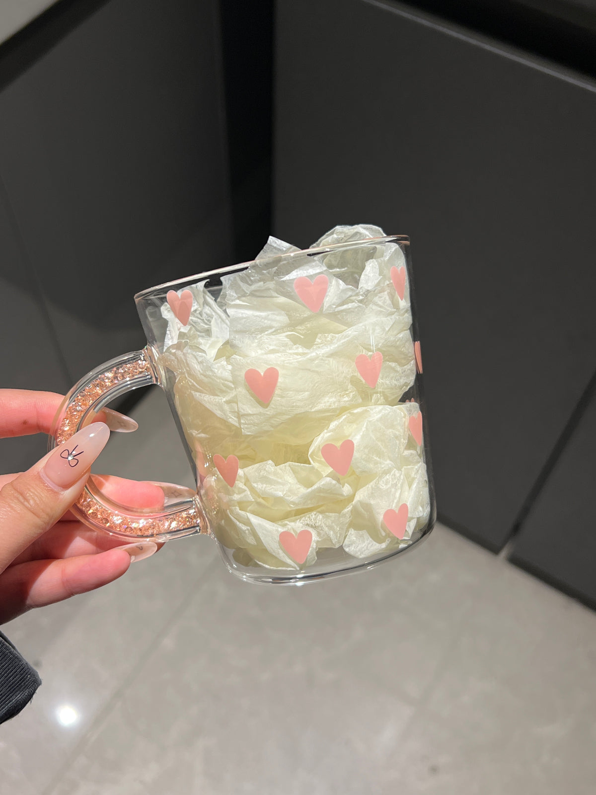 Rhinestone Handle Mug
