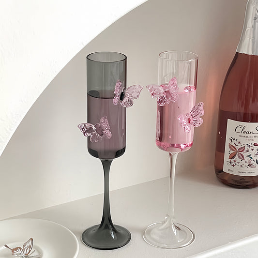 Pink Bow Wine Glass
