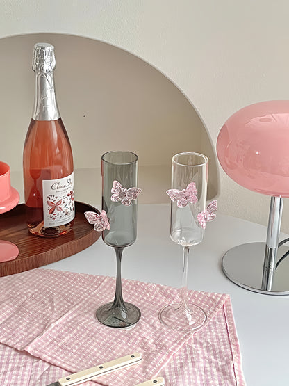 Pink Bow Wine Glass