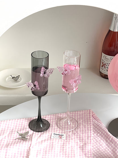 Pink Bow Wine Glass