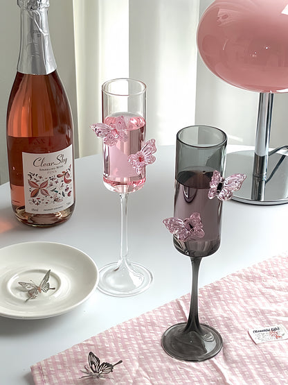 Pink Bow Wine Glass