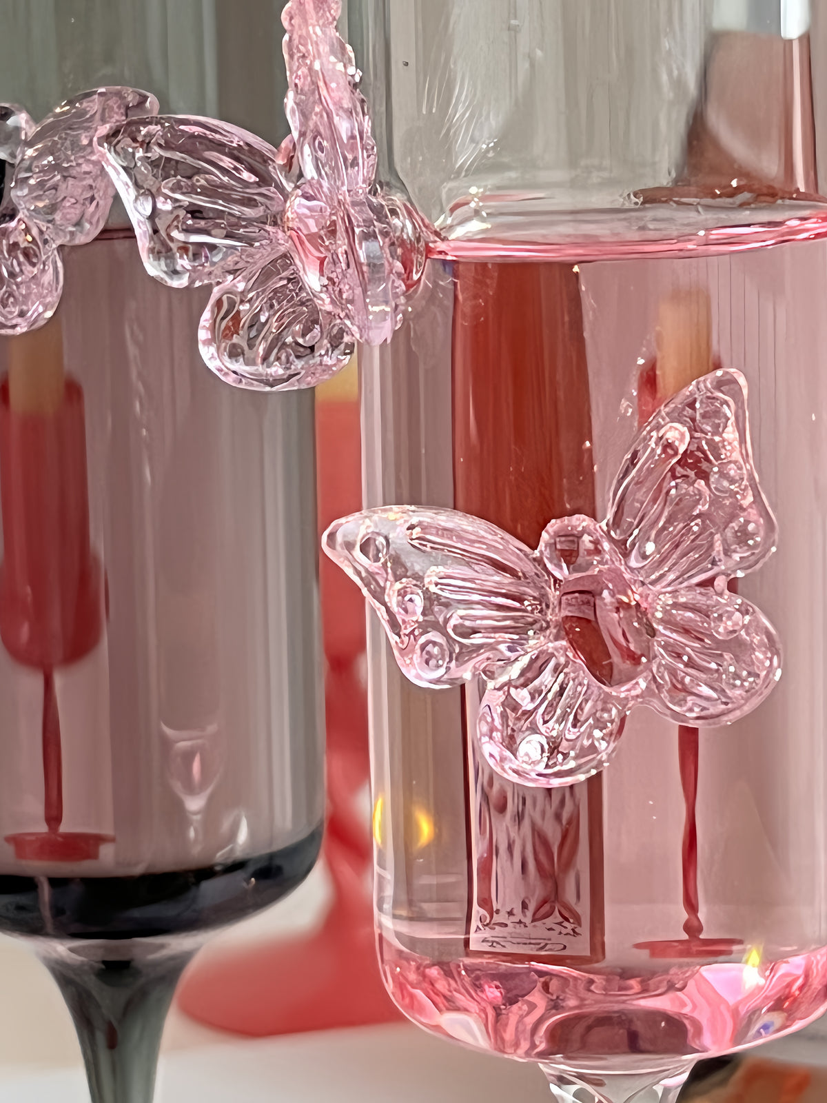 Pink Bow Wine Glass