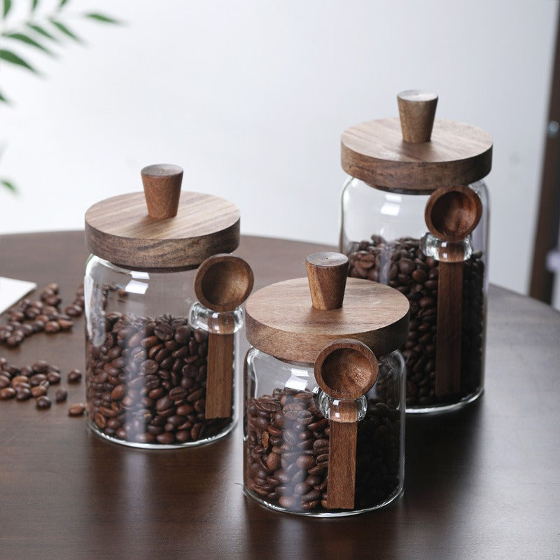 Storage Jar with Wooden Lid