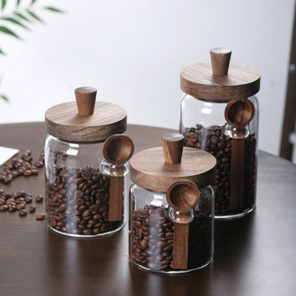 Storage Jar with Wooden Lid