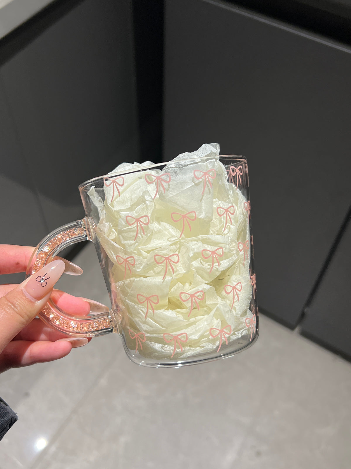 Rhinestone Handle Mug