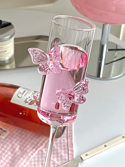 Pink Bow Wine Glass