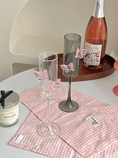 Pink Bow Wine Glass