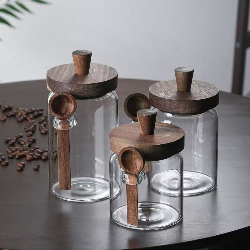 Storage Jar with Wooden Lid