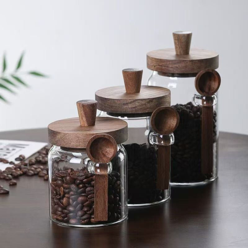 Storage Jar with Wooden Lid
