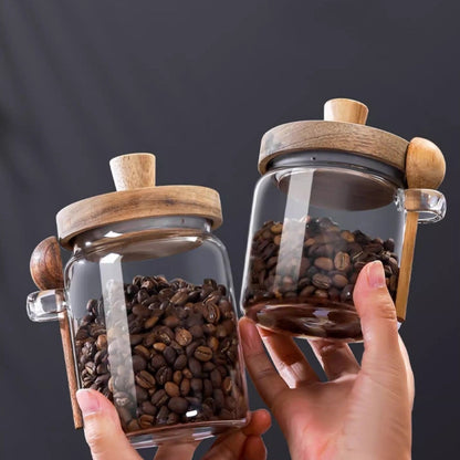 Storage Jar with Wooden Lid