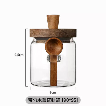 Storage Jar with Wooden Lid