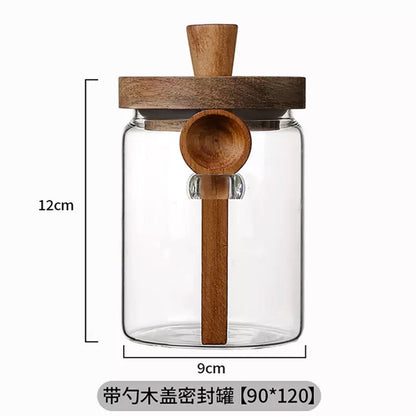 Storage Jar with Wooden Lid