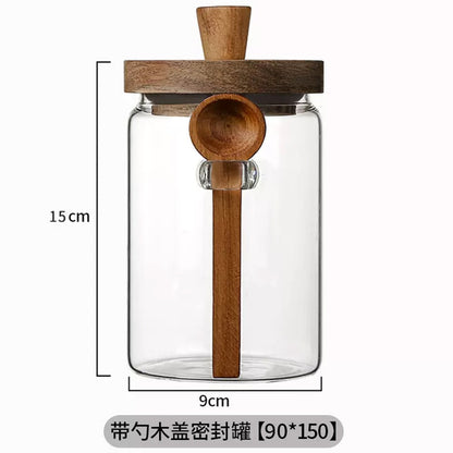 Storage Jar with Wooden Lid