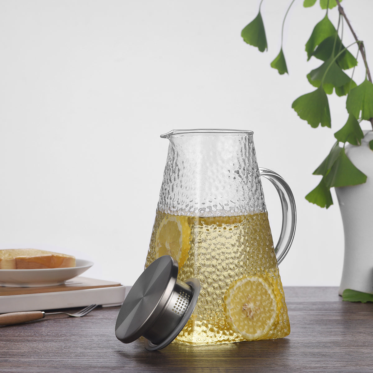 Square Hammered Water Pitcher