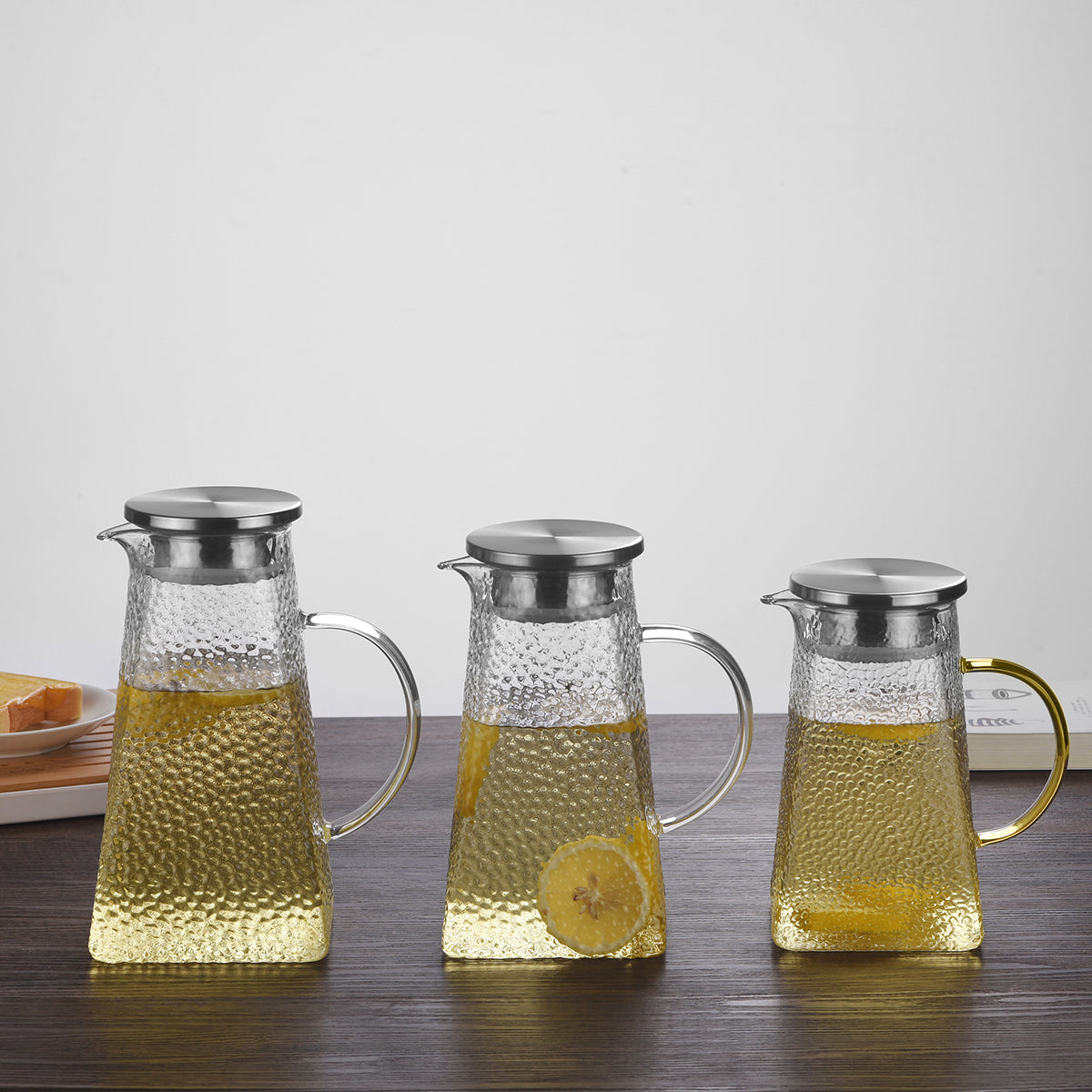 Square Hammered Water Pitcher