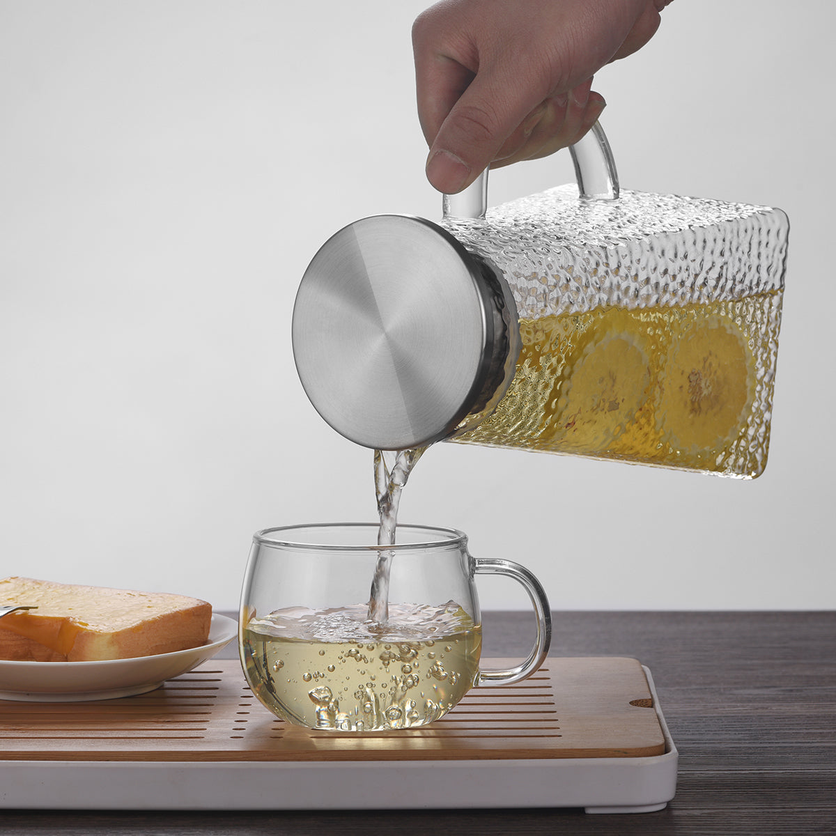 Square Hammered Water Pitcher