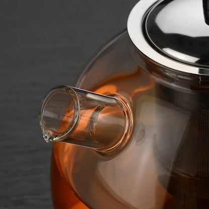 Round Stainless Steel Strainer Teapot