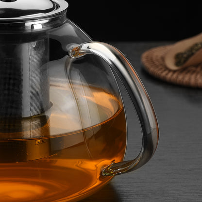 Round Stainless Steel Strainer Teapot