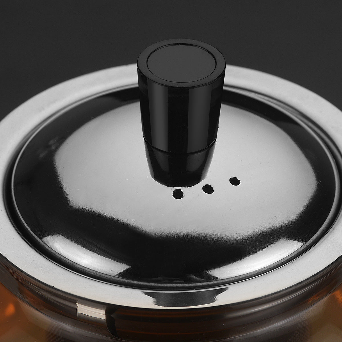 Round Stainless Steel Strainer Teapot