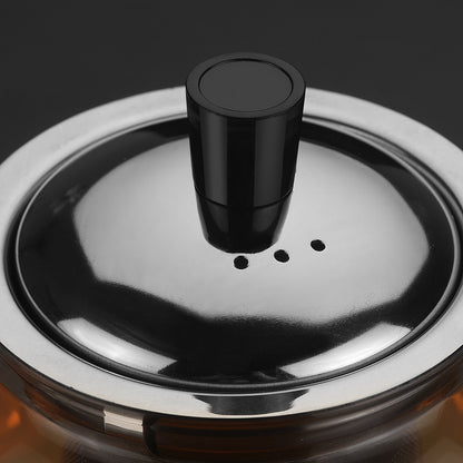 Round Stainless Steel Strainer Teapot