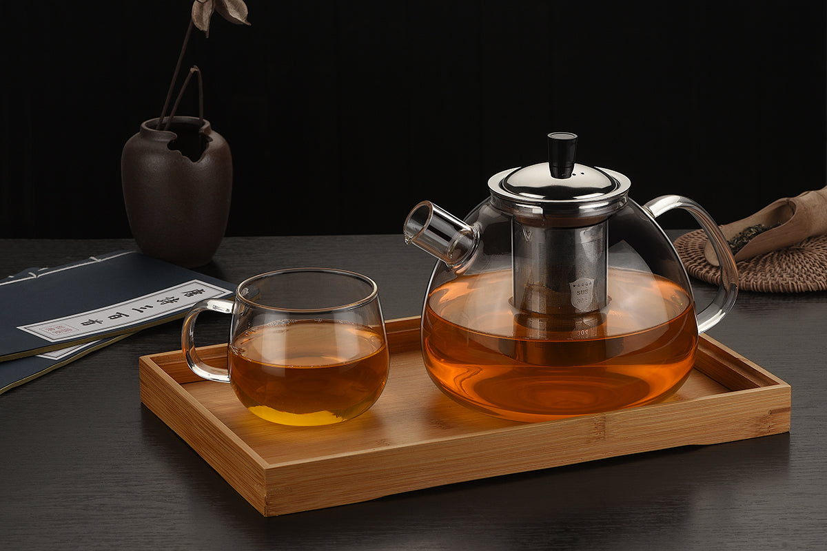 Round Stainless Steel Strainer Teapot