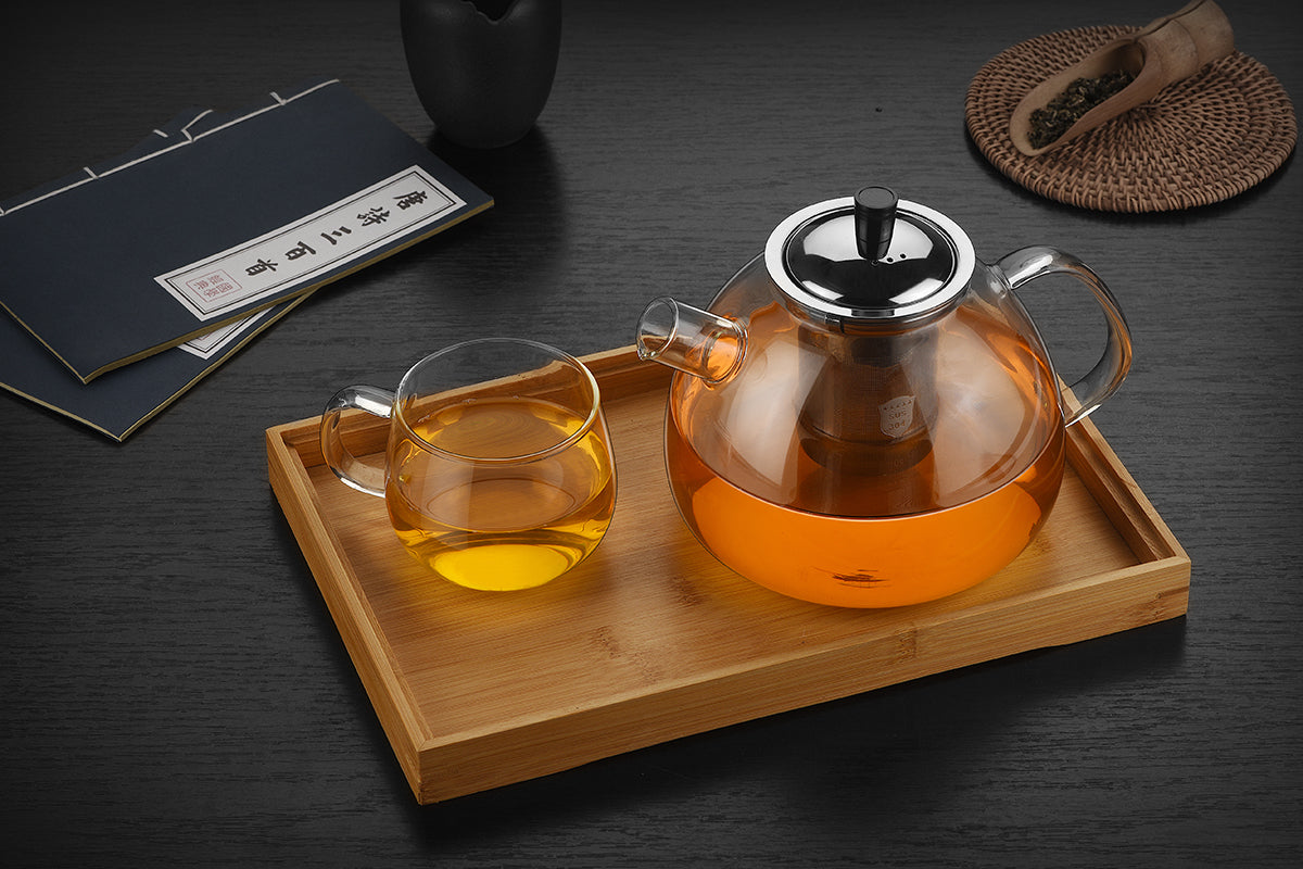 Round Stainless Steel Strainer Teapot