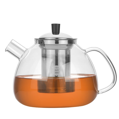 Round Stainless Steel Strainer Teapot