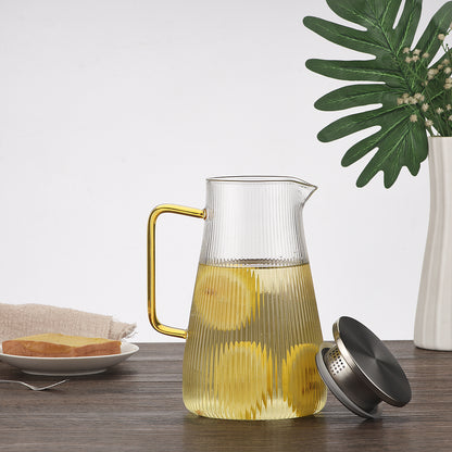 Hammered Square-Handle Water Pitcher