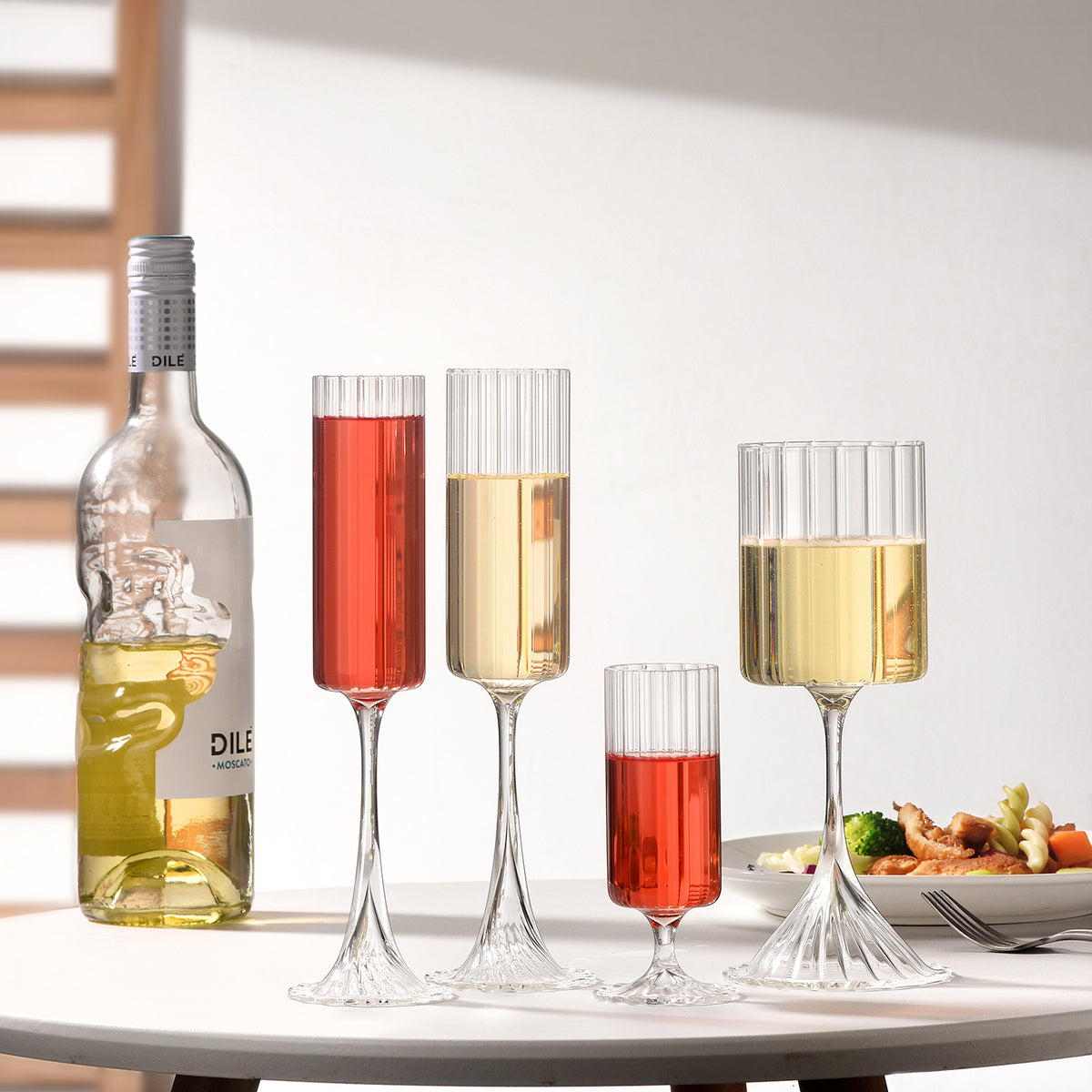 Striped Stemmed Glass