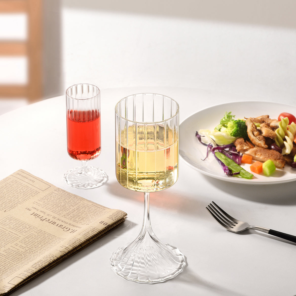 Striped Stemmed Glass
