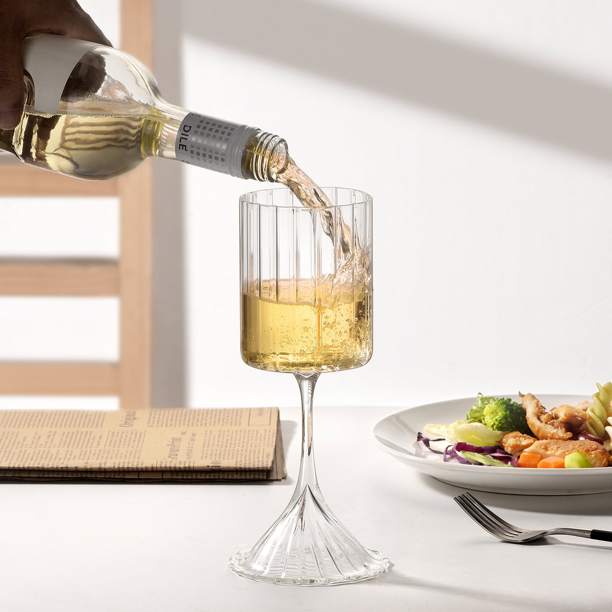 Striped Stemmed Glass