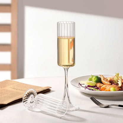 Striped Stemmed Glass