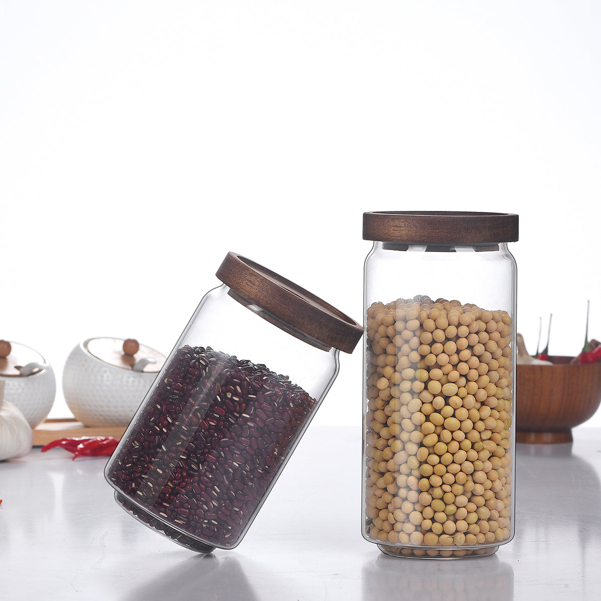 Wood Storage Jar