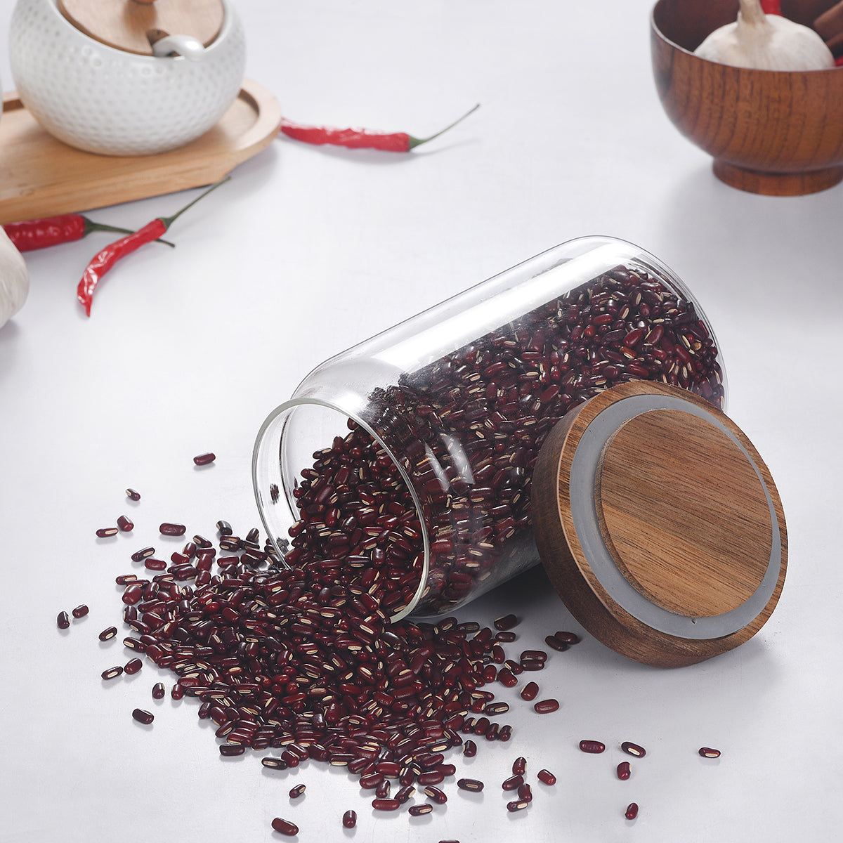 Wood Storage Jar