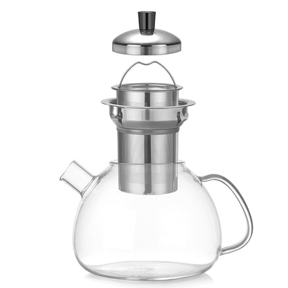 Round Stainless Steel Strainer Teapot