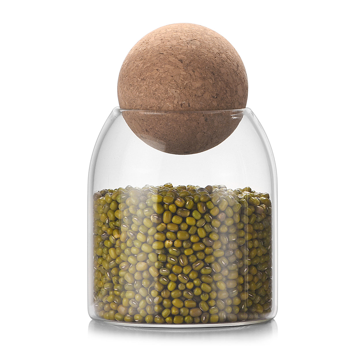 Round Storage Jar with Cork Lid