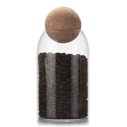 Round Storage Jar with Cork Lid