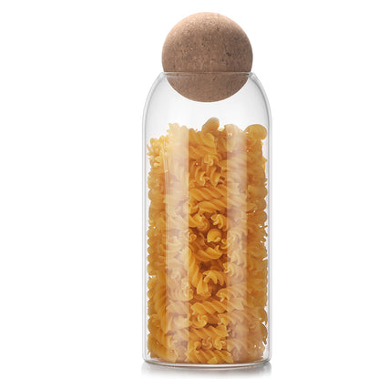 Round Storage Jar with Cork Lid