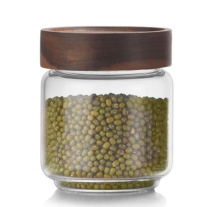 Wood Storage Jar with Screw-Top Lid