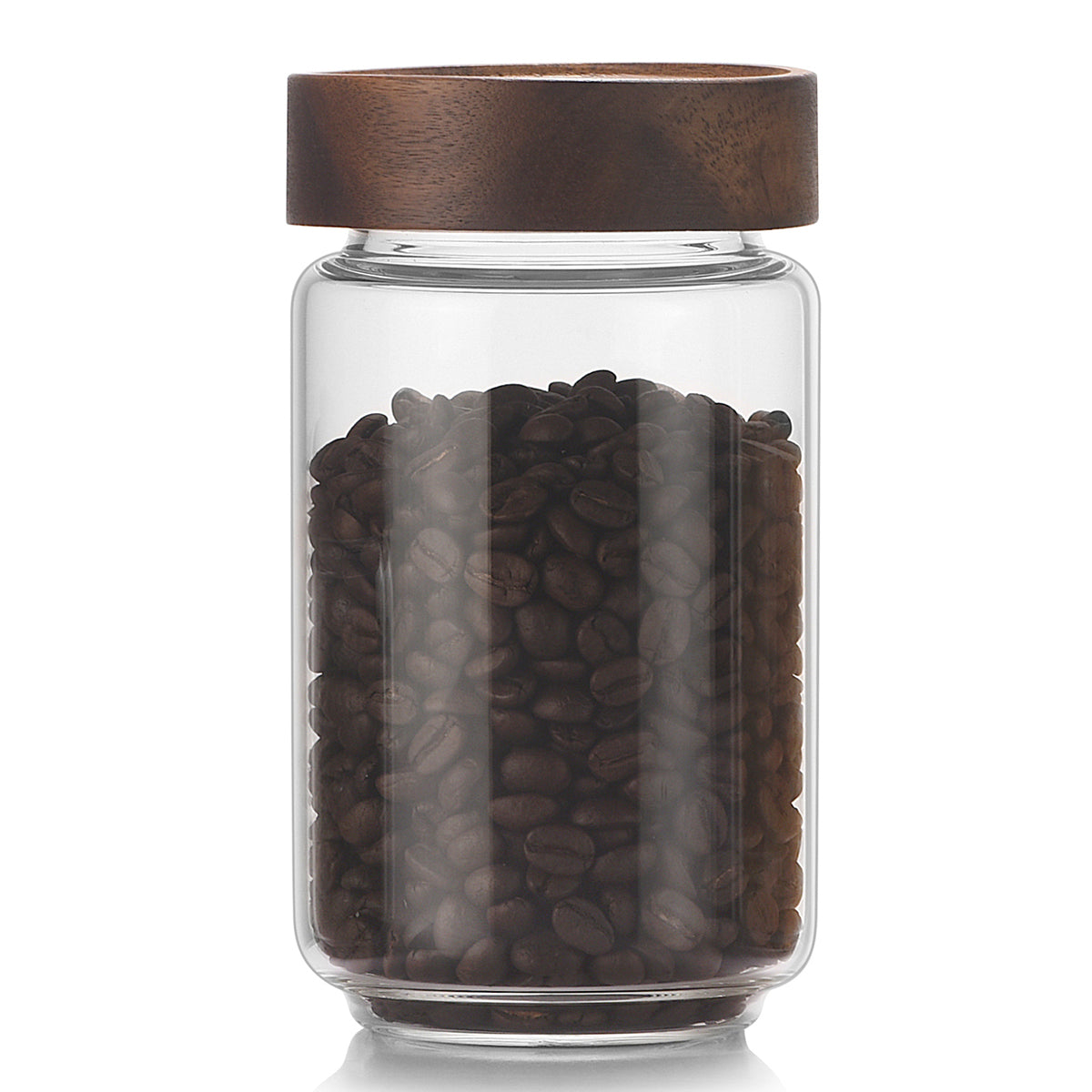 Wood Storage Jar with Screw-Top Lid