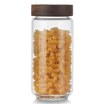 Wood Storage Jar with Screw-Top Lid