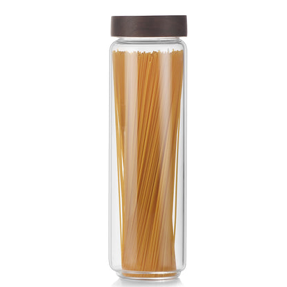 Wood Storage Jar with Screw-Top Lid