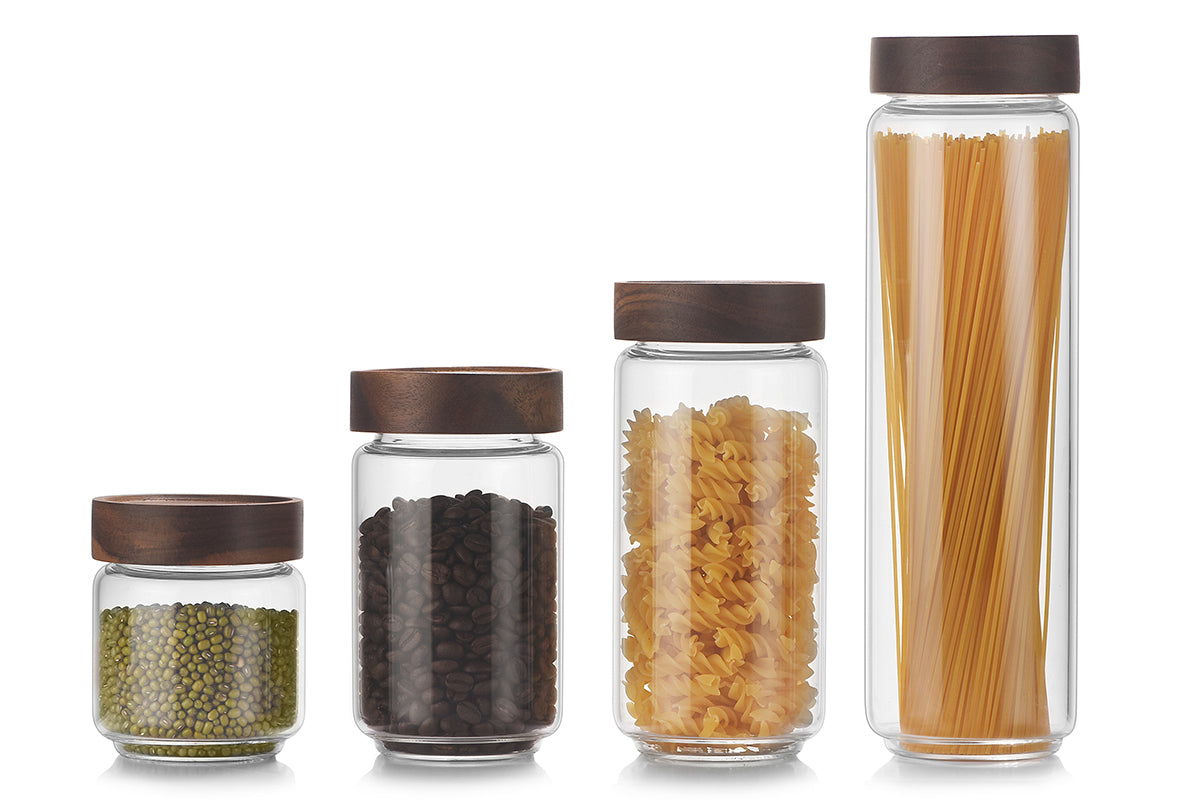 Wood Storage Jar with Screw-Top Lid