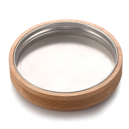 Bamboo Wood Storage Jar with Screw-Top Lid