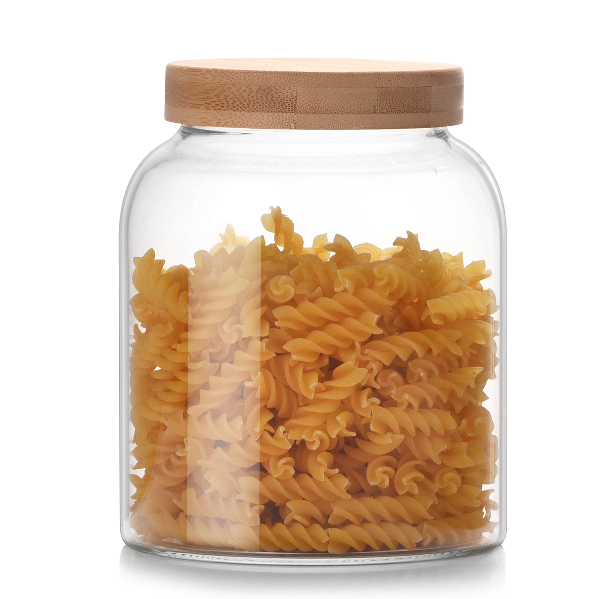 Bamboo Wood Storage Jar with Screw-Top Lid