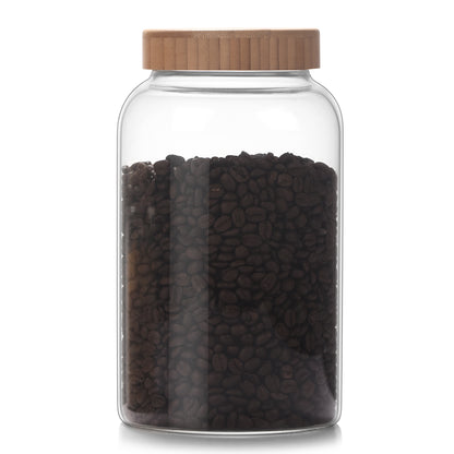 Bamboo Wood Storage Jar with Screw-Top Lid