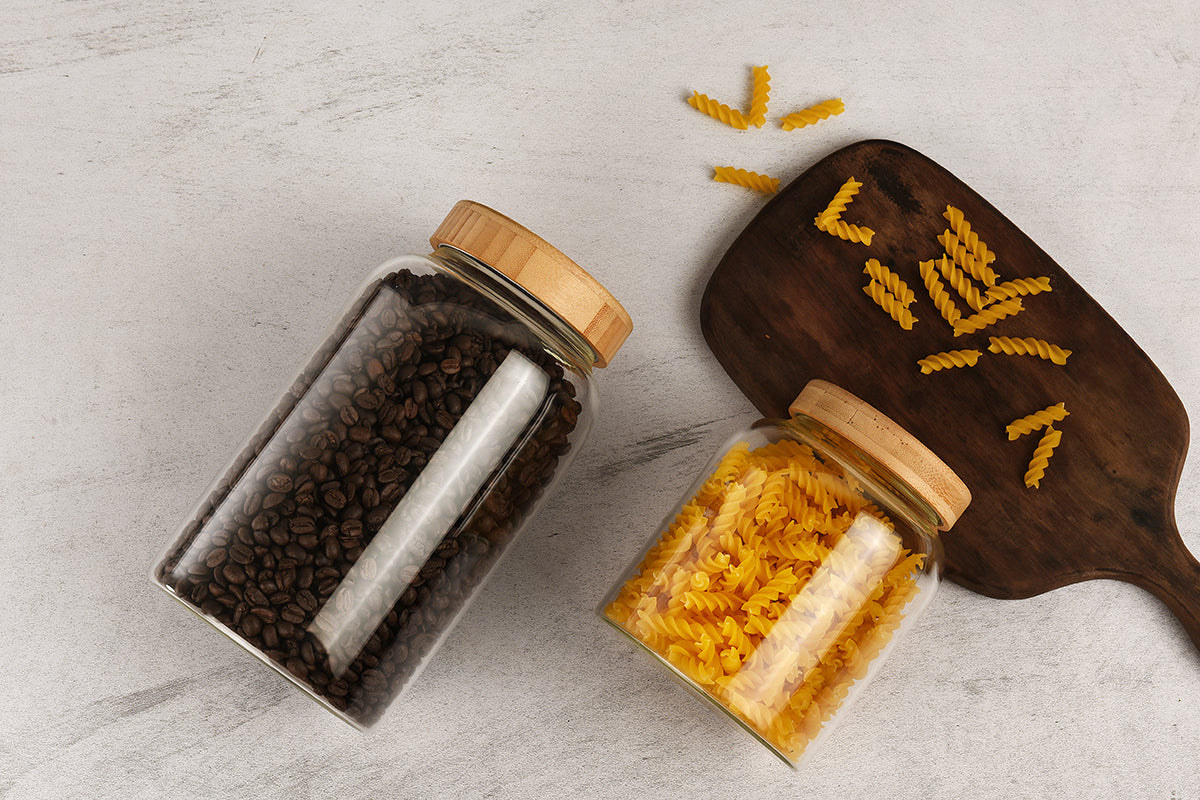 Bamboo Wood Storage Jar with Screw-Top Lid