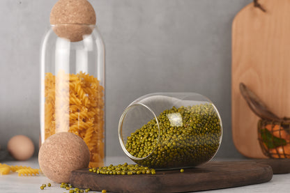 Round Storage Jar with Cork Lid